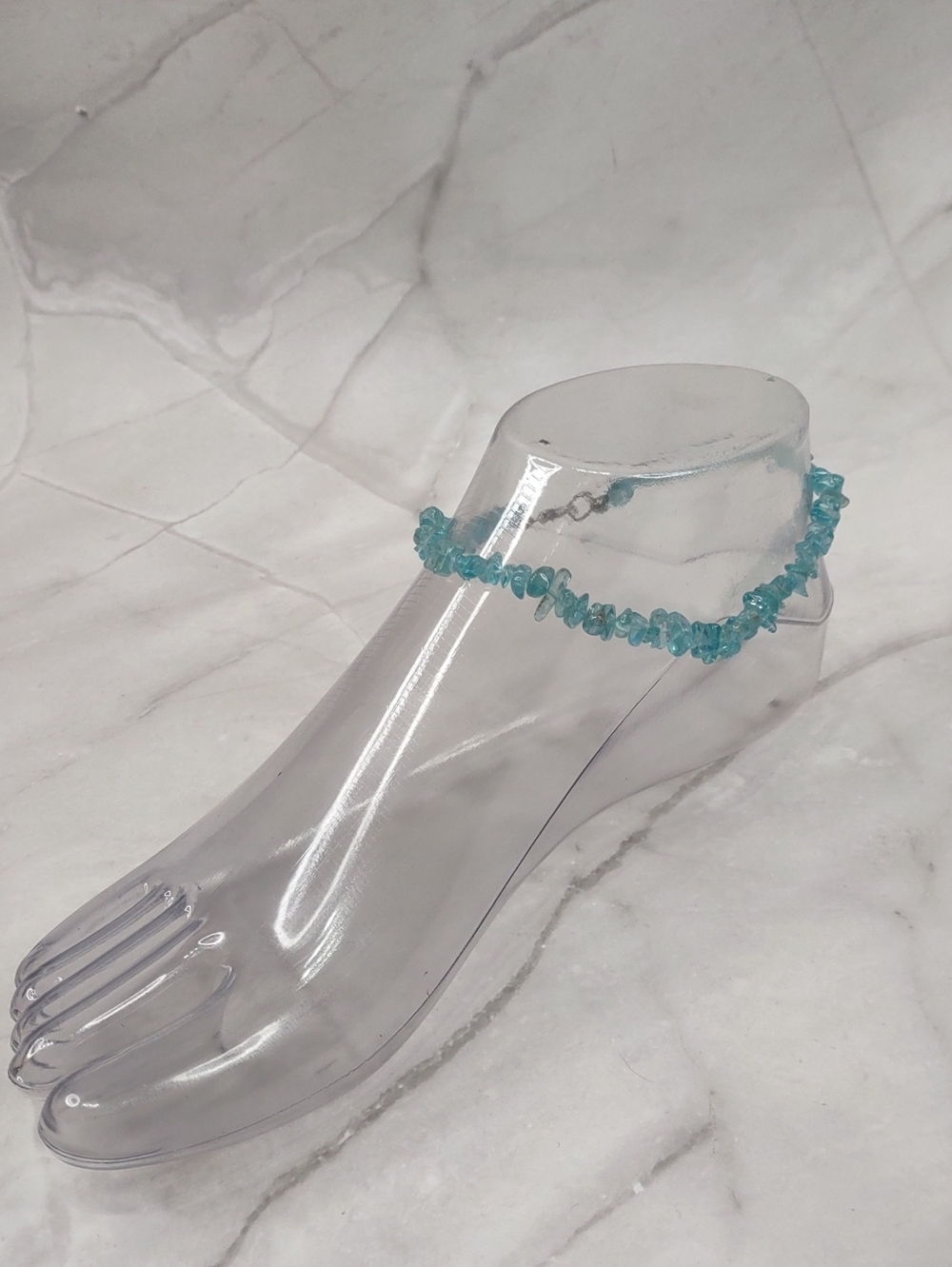 Artisan Crafted Flourite Nugget Anklet